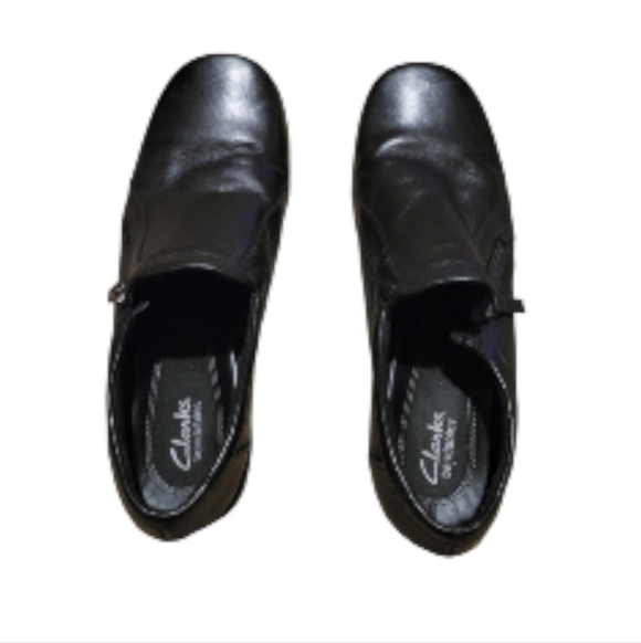 CLARKS LEATHER BENDABLES Clogs Black Size 10 - Picture 3 of 9